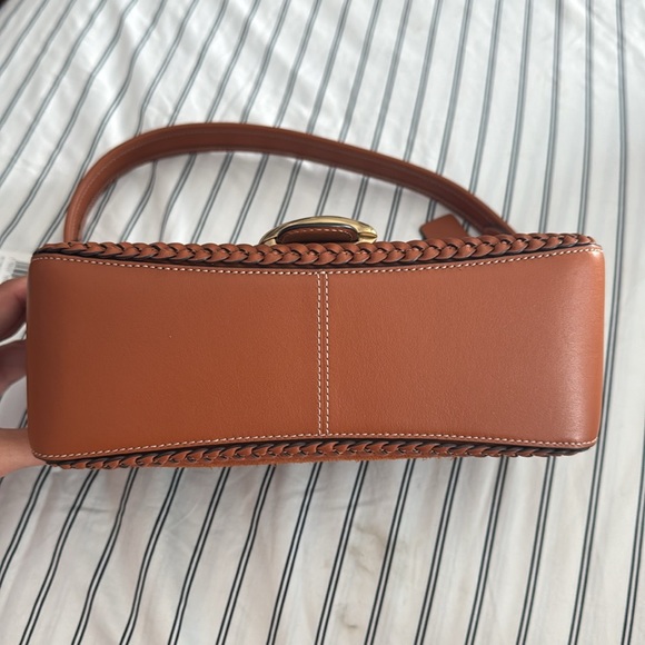 Coach Braided Trim Mixed Leather with Suede Flap Soft Tabby Shoulder Bag NWT - Picture 9 of 17